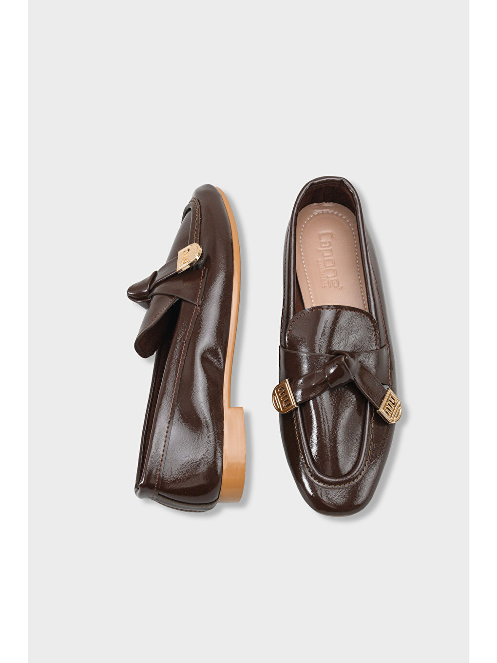 Haki Janessa Metal Tokalı Yumuşak Kadın Loafer Ayakkabı-4