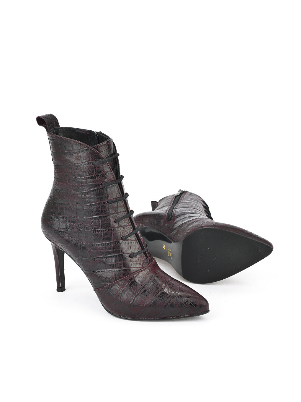 Kadın Hakiki Deri Topuklu Bot 1431030Z24153 Bordo-3