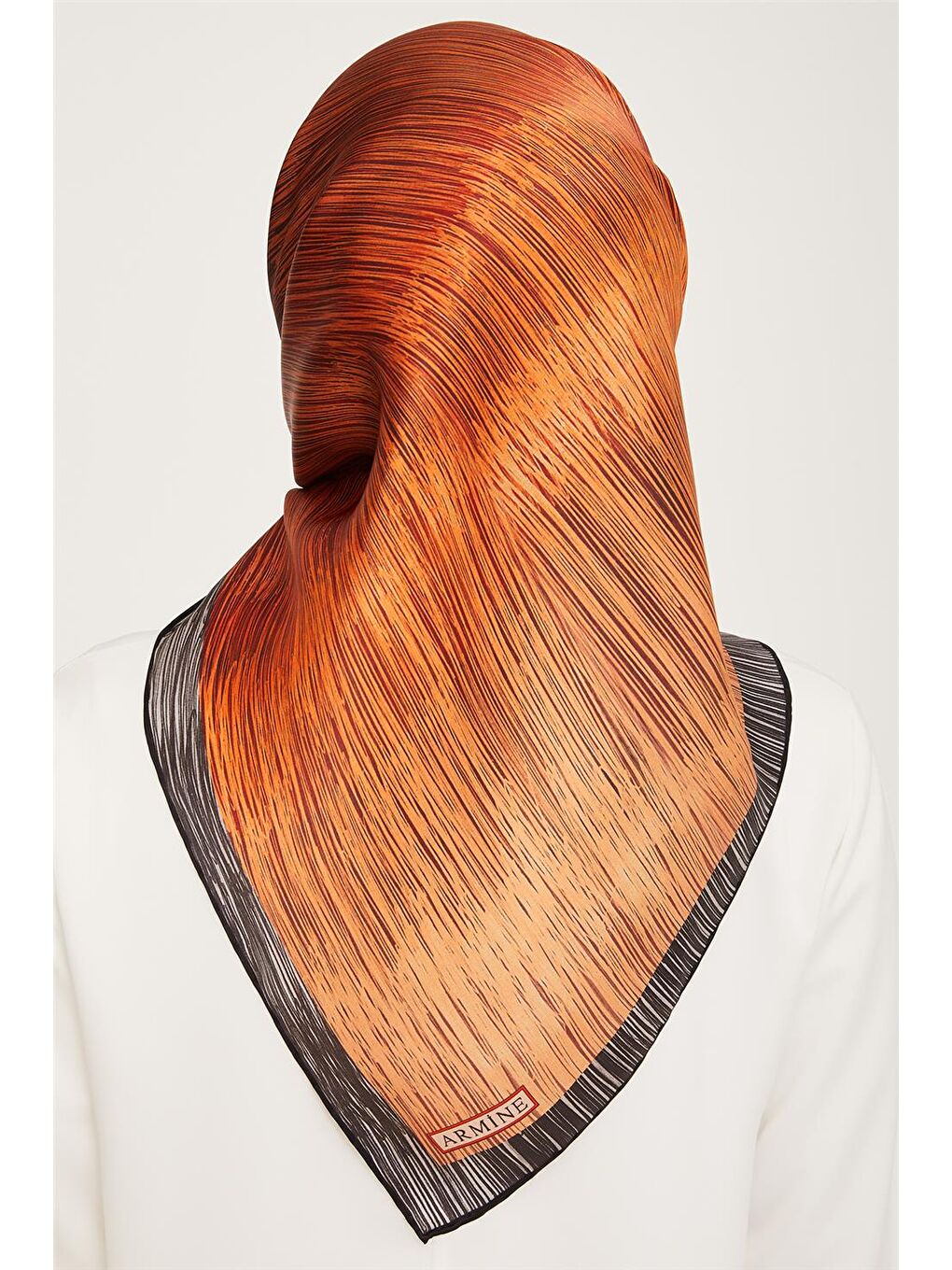 Turuncu Sura İpek Eşarp 23Ka9005 52 09-3