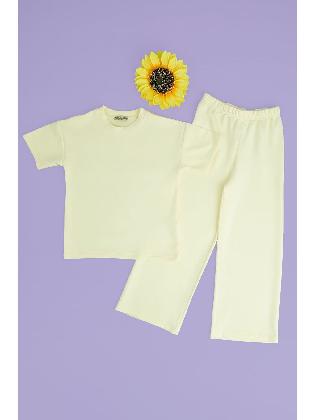 Sarı Basic Modal Kumaş Kız Çocuk 2 Li Takım