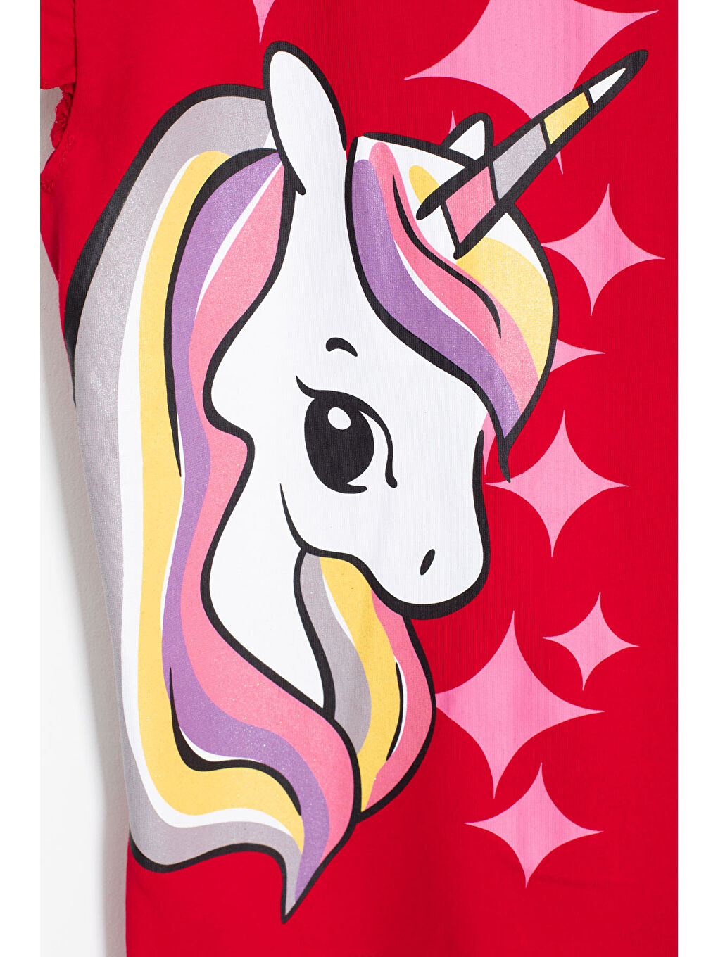 Kırmızı Baskılı Kız Çocuk Şortlu 2'li Takım 20615-1