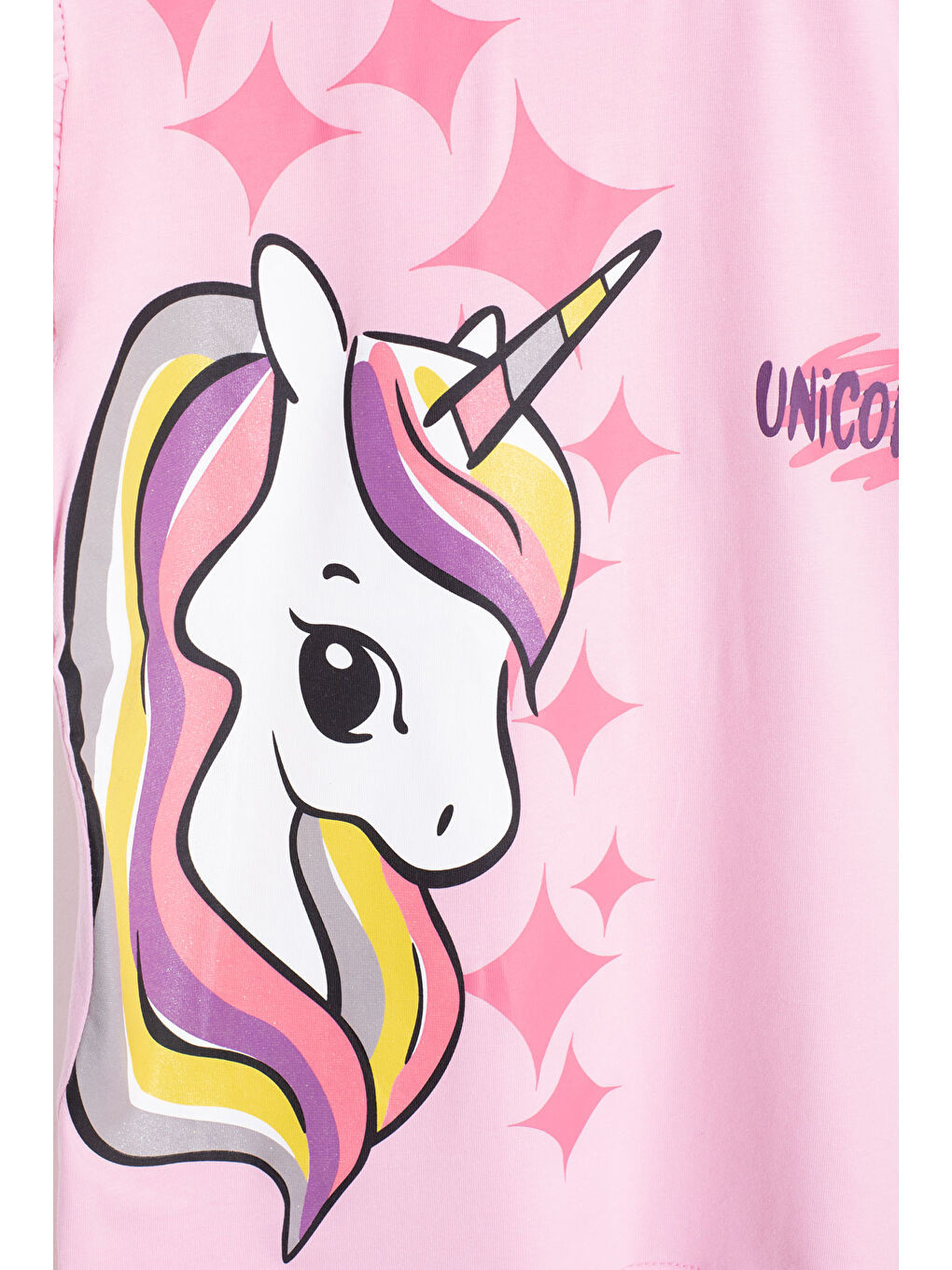 Pembe Baskılı Kız Çocuk Şortlu 2'li Takım 20609-1