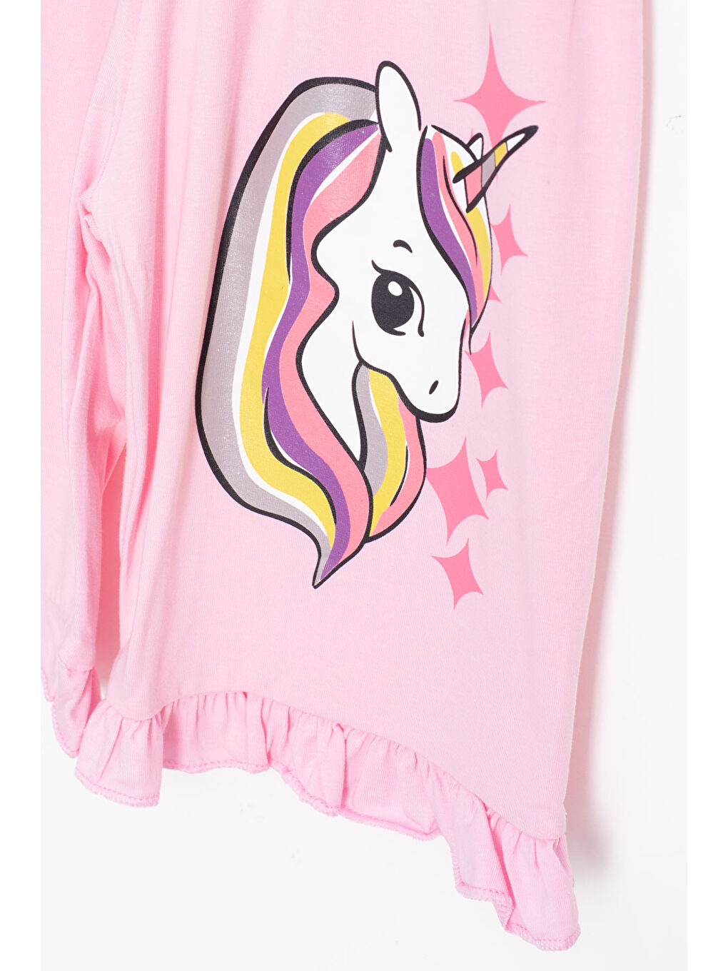 Pembe Baskılı Kız Çocuk Şortlu 2'li Takım 20609-3