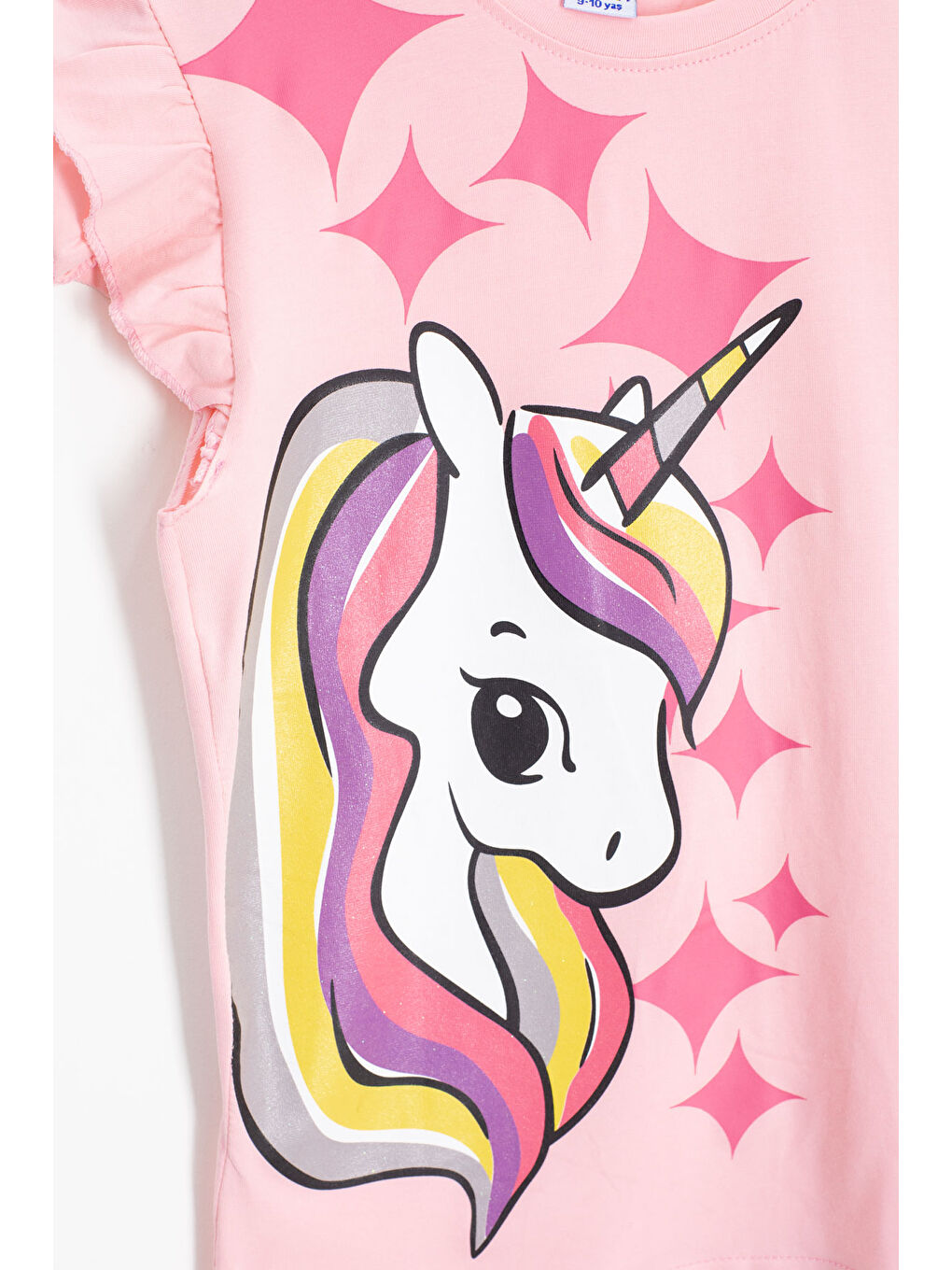 Pembe Somon Baskılı Kız Çocuk Şortlu 2'li Takım 20610-1