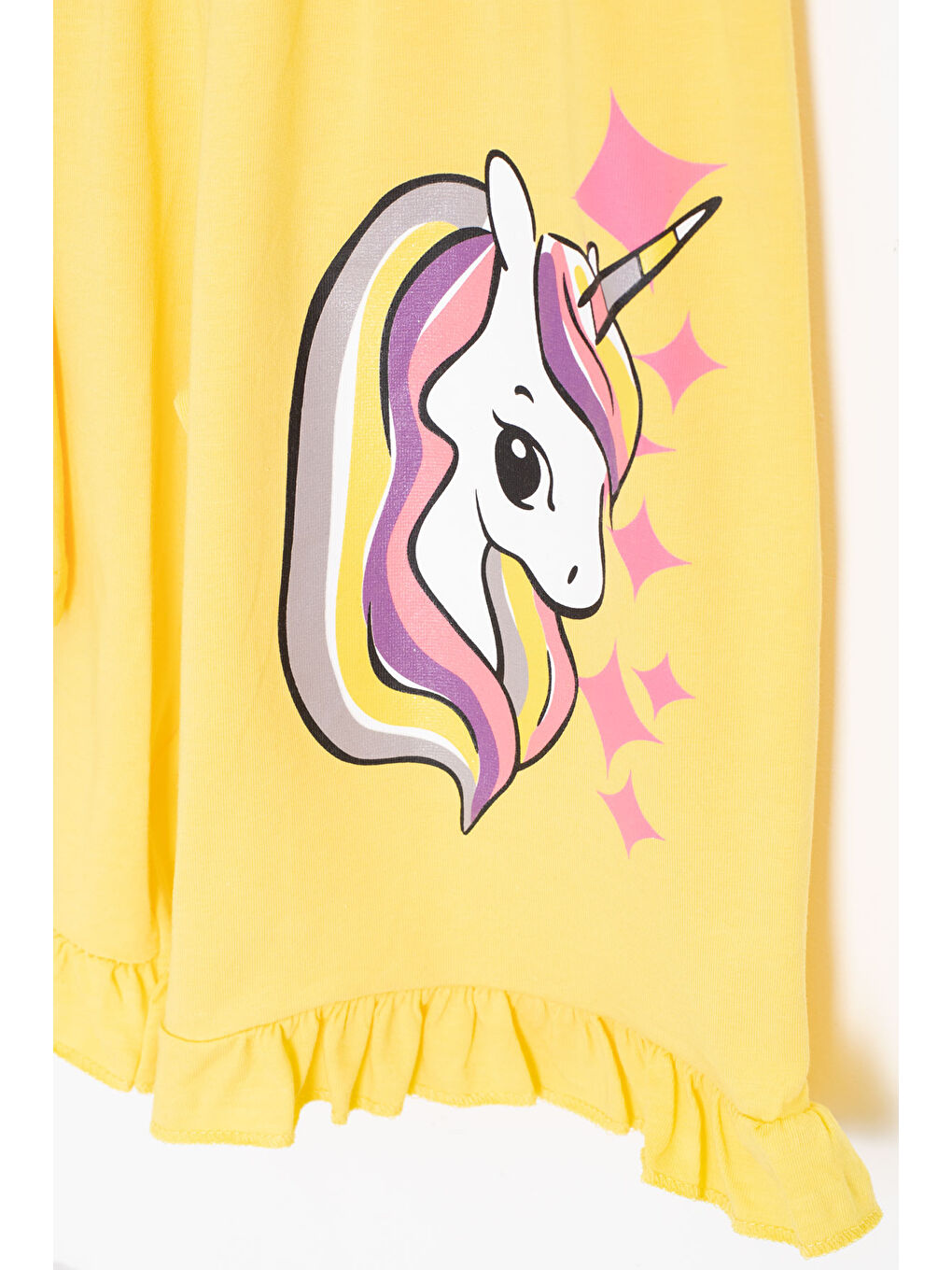 Sarı Baskılı Kız Çocuk Şortlu 2'li Takım 20614-3