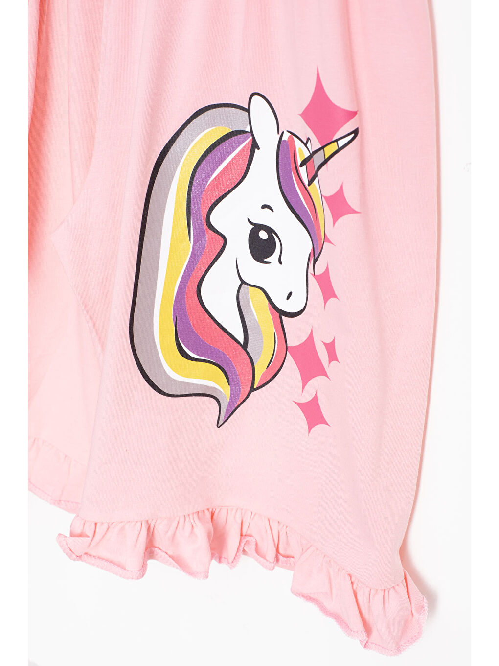 Pembe Somon Baskılı Kız Çocuk Şortlu 2'li Takım 20610-3