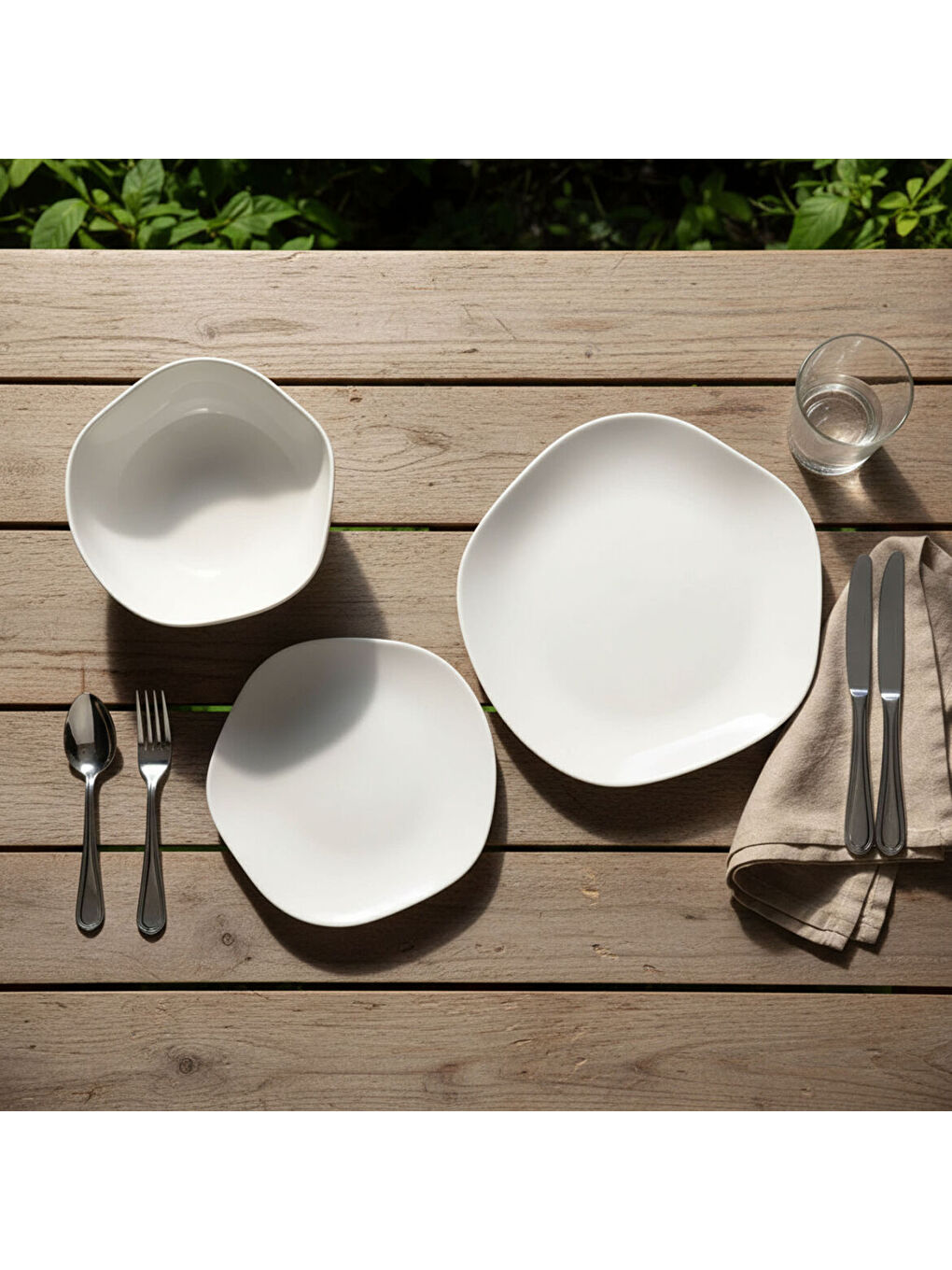 Ekru Ütopya 3 Parça Tek Kişilik Yemek Takımı-3