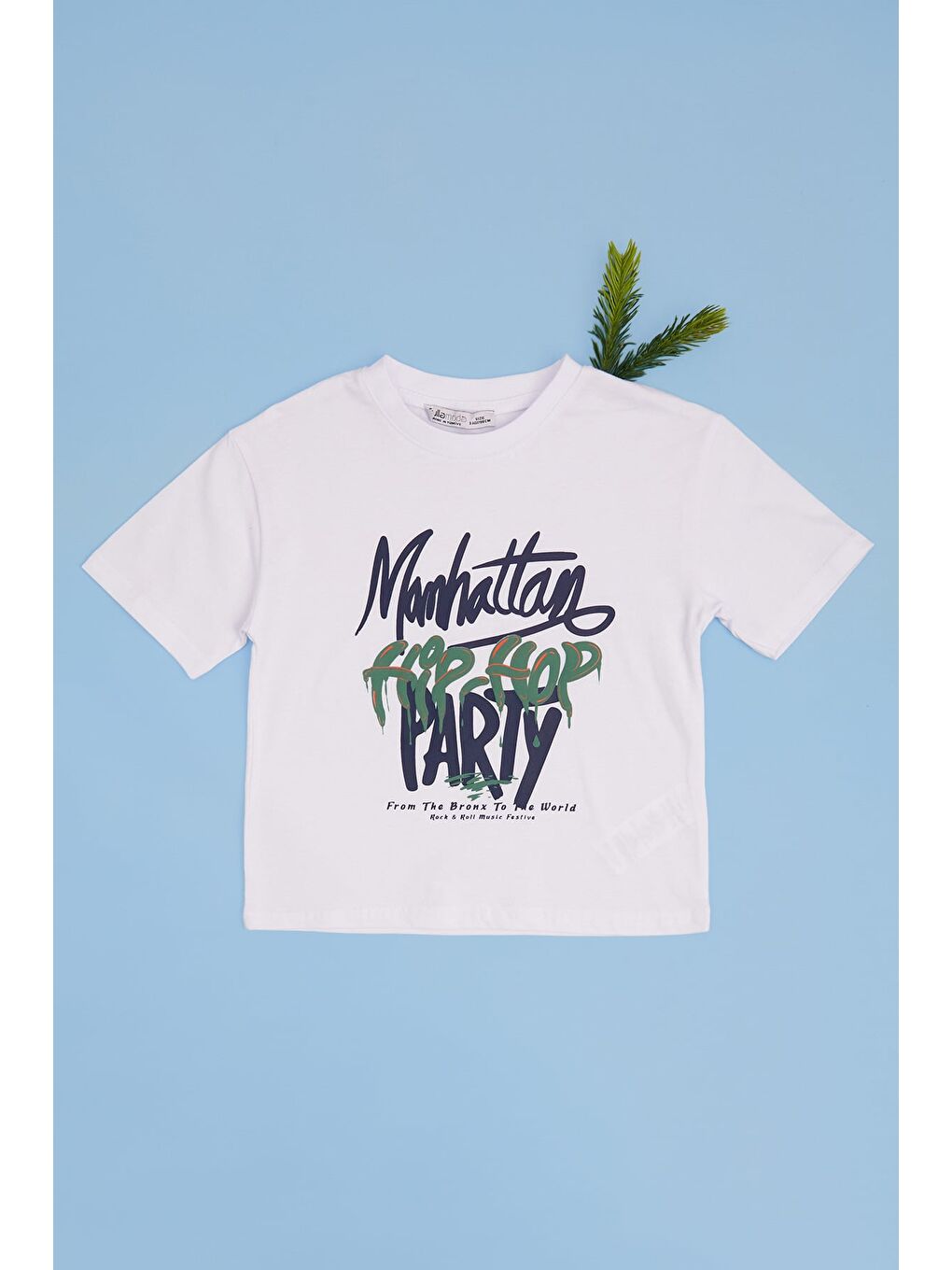 Beyaz Hip Hop Party Baskılı Erkek Çocuk Tişört