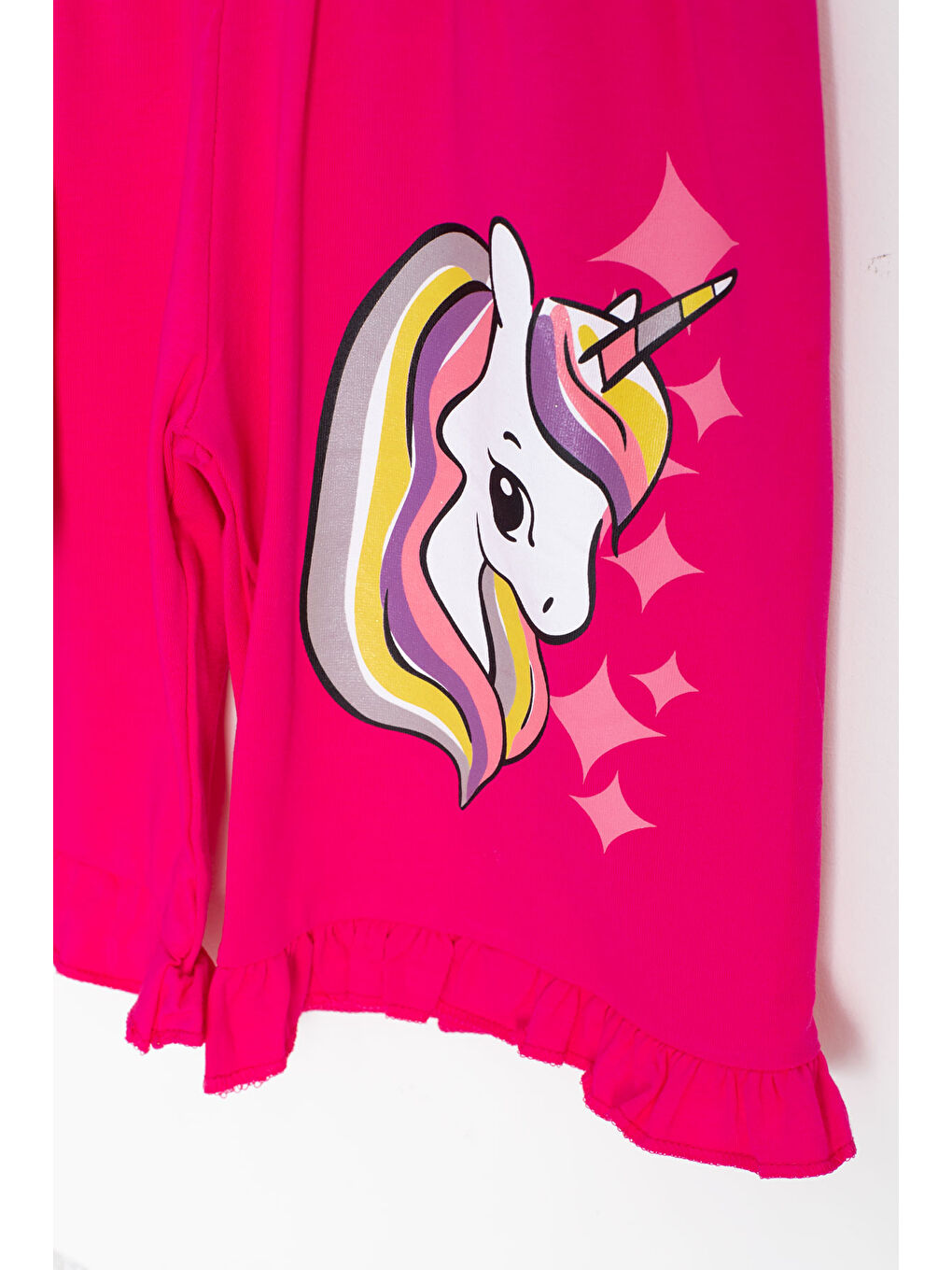 Fuşya Baskılı Kız Çocuk Şortlu 2'li Takım 20613-3