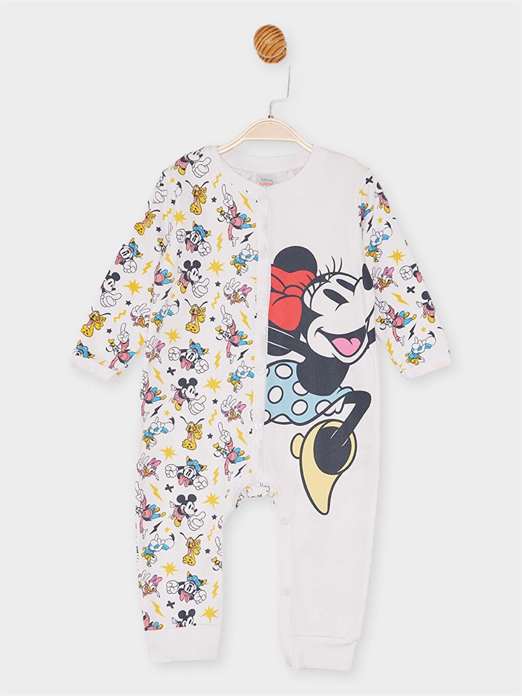 Ekru Minnie Mouse Lisanslı Bebek Tulum 21421