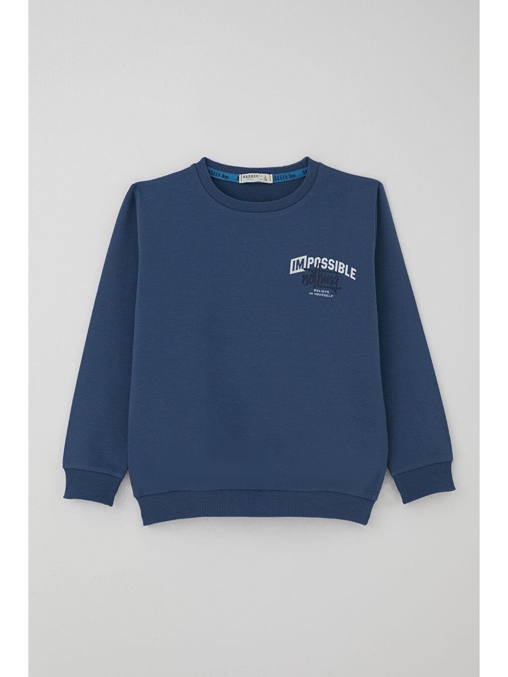 Erkek Çocuk Eşofman Takımı Sırt Baskı Detaylı Cepli İndigo (7-12 Yaş)-1