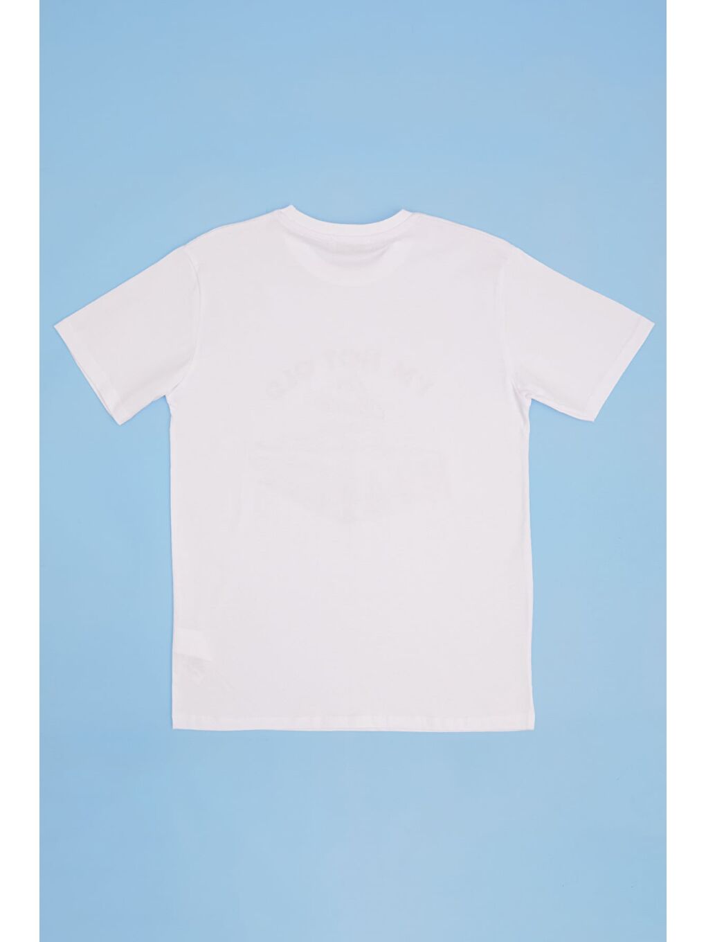 Beyaz Araba Baskılı Bisiklet Yaka Erkek Çocuk Tişört-1