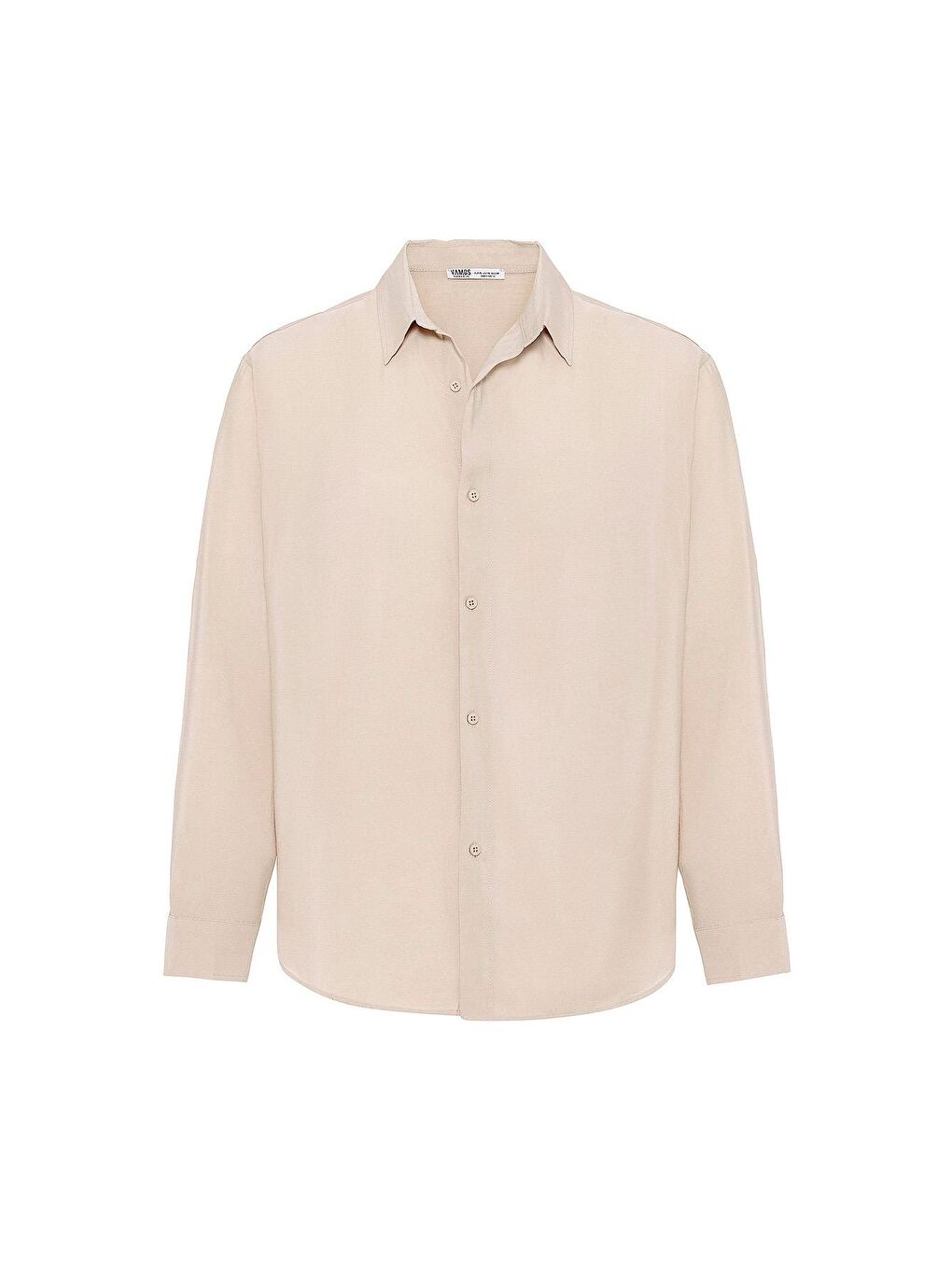 Oversize Modal Kumaş Gömlek Bej-5