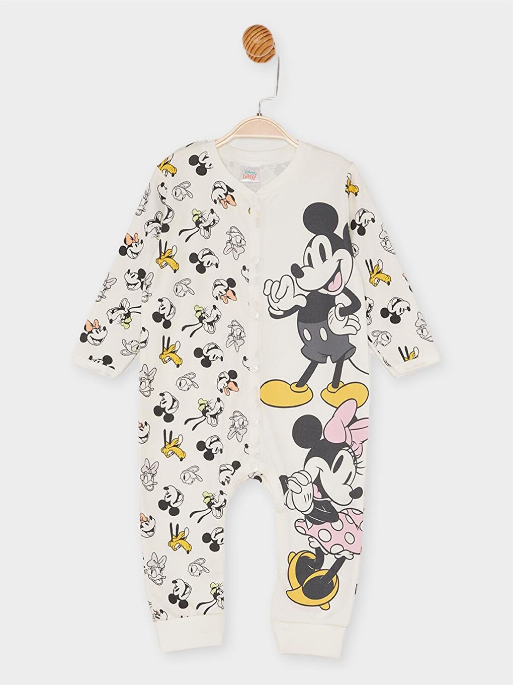 Ekru Minnie Mouse Lisanslı Kız Bebek Tulum 21194