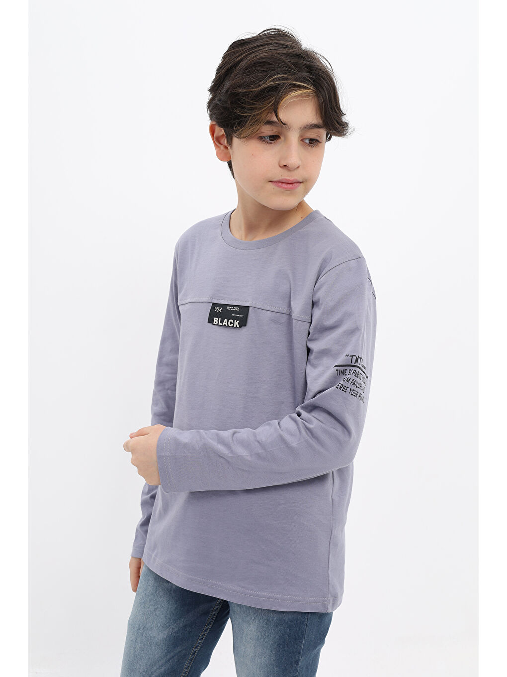 Gri Erkek Çocuk Tişört-1