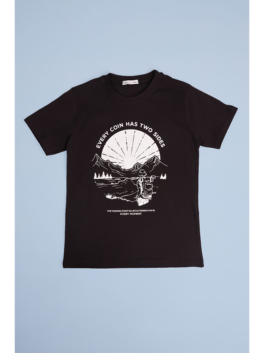 Siyah %100 Pamuk Baskılı Erkek Çocuk Oversize Tişört