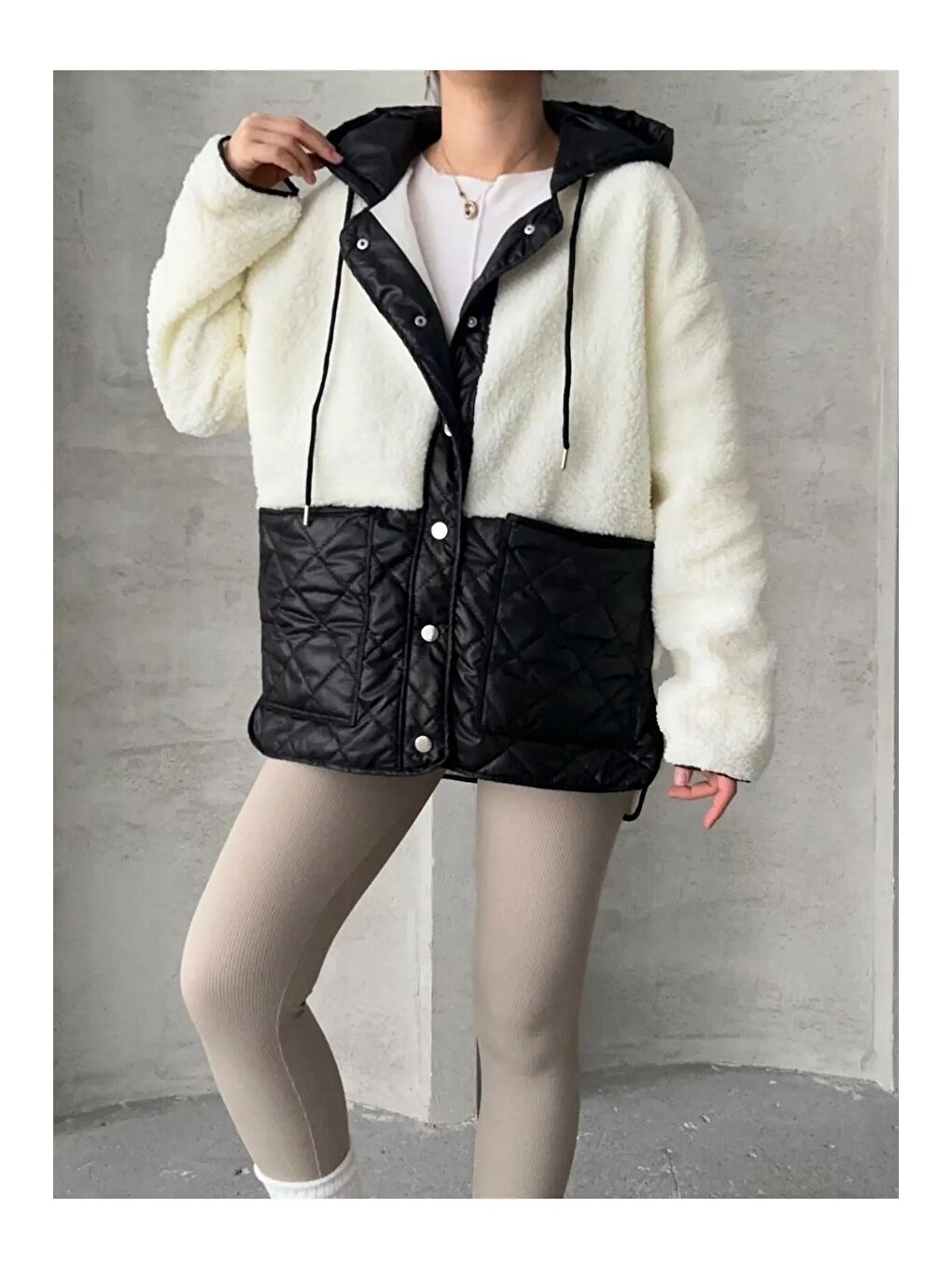 Siyah Kapitone Pelüş Mont-3