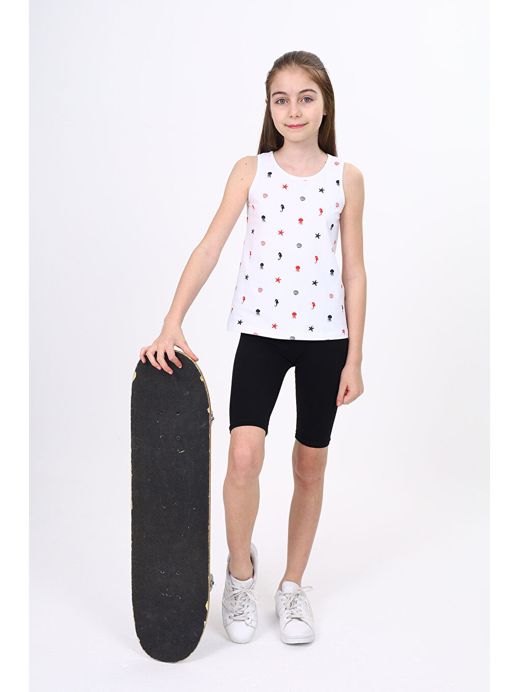 Toontoykids Beyaz Kız Çocuk Baskılı Atlet