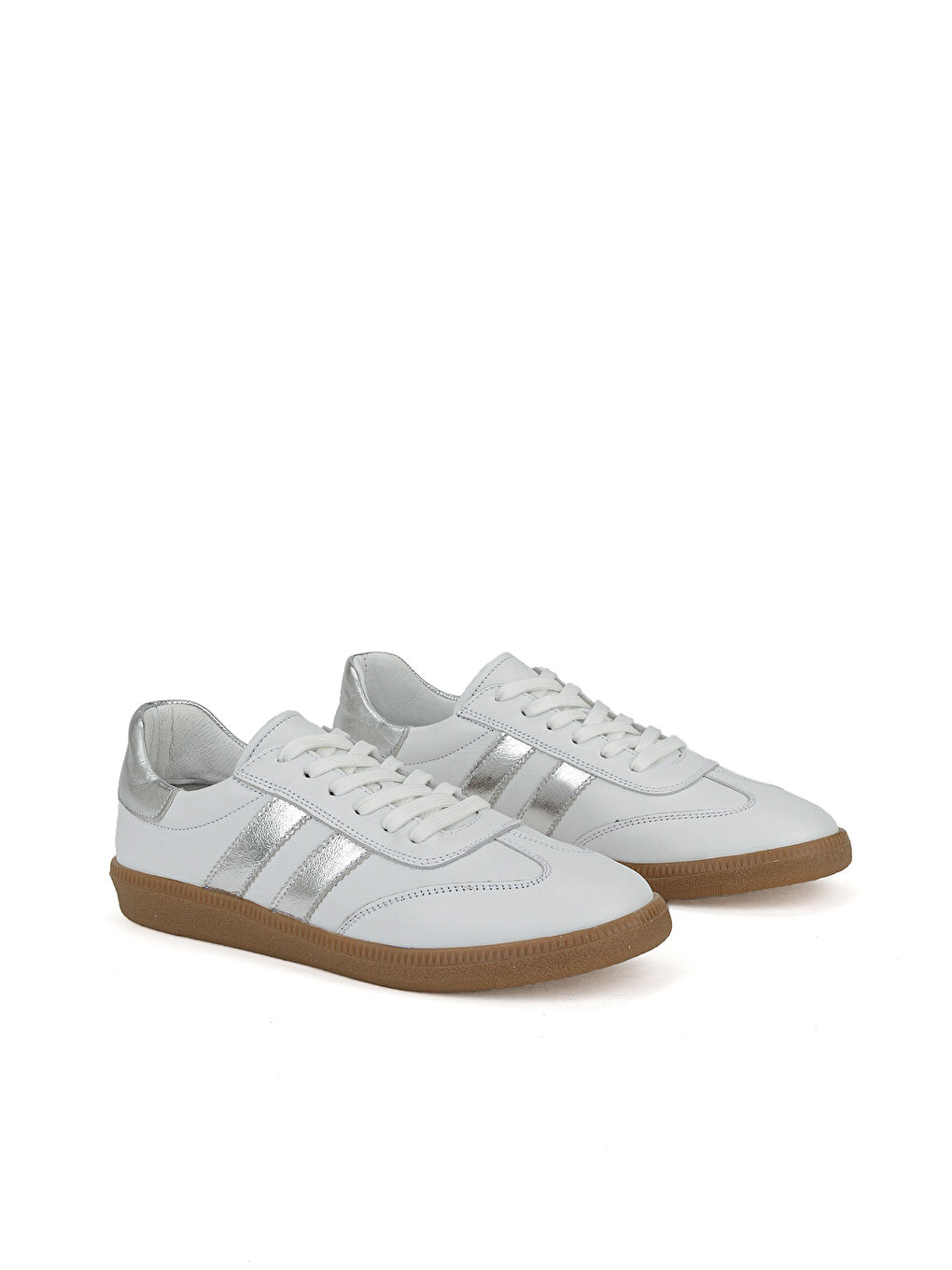 Kadın Hakiki Deri Sneaker 1611035Z6403 Beyaz-Gümüş-1