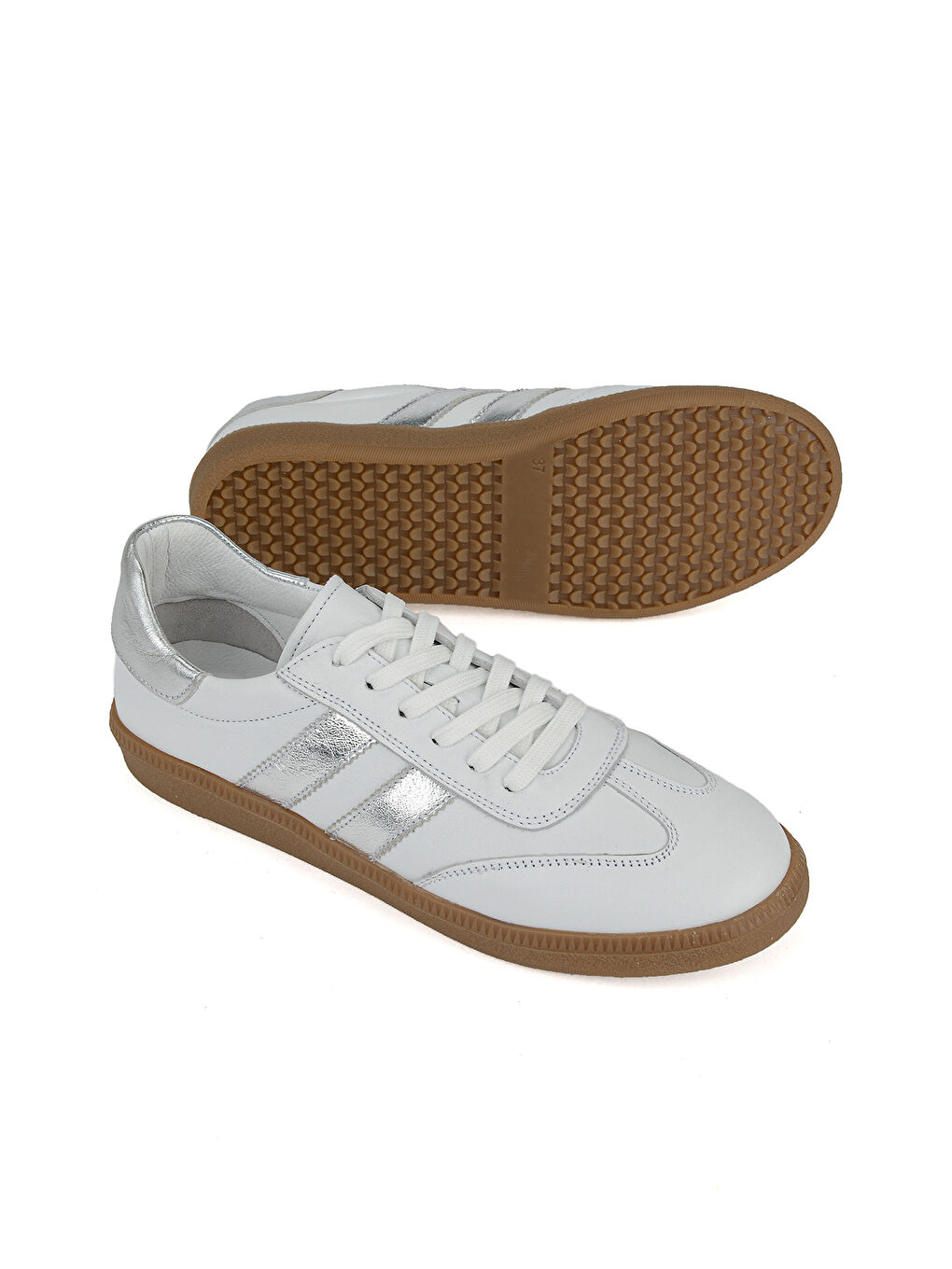 Kadın Hakiki Deri Sneaker 1611035Z6403 Beyaz-Gümüş-3