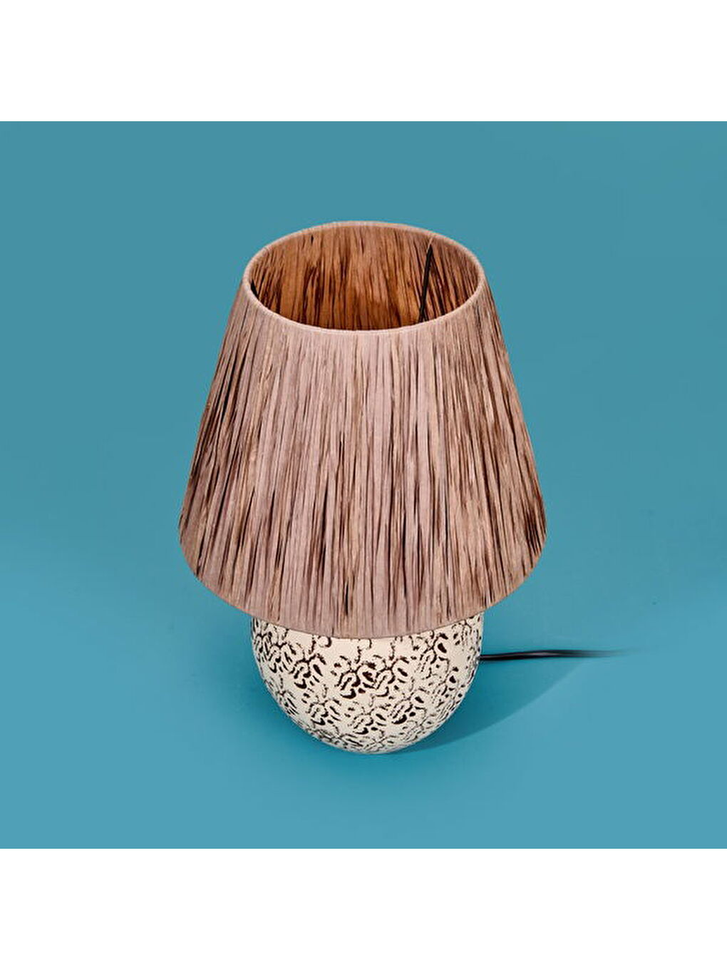 Holbeak Seramik Abajur - Bej - 35x35x25 cm-4