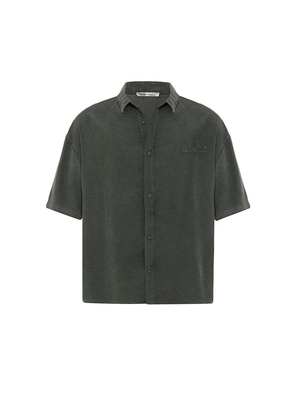 Yeşil Arka Baskılı Oversize Gömlek Koyu Yesıl-5