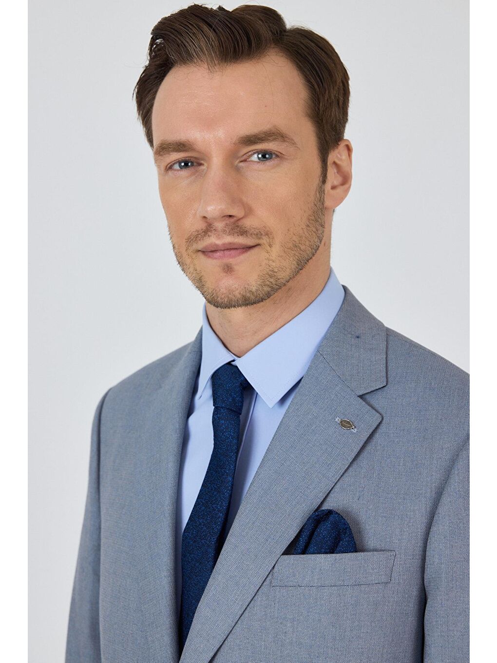 Mavi Mono Yaka Astarlı Çift Yırtmaç Esnek 4 Drop Comfort Fit Classic Takım Elbise 1001250160-3