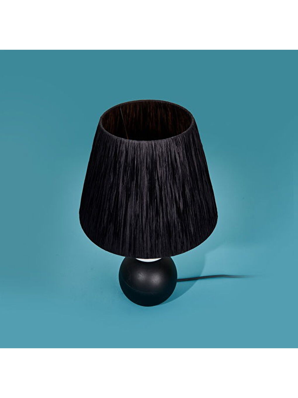 Vestri Seramik Abajur - Siyah / Beyaz - 40x40x25 cm-4