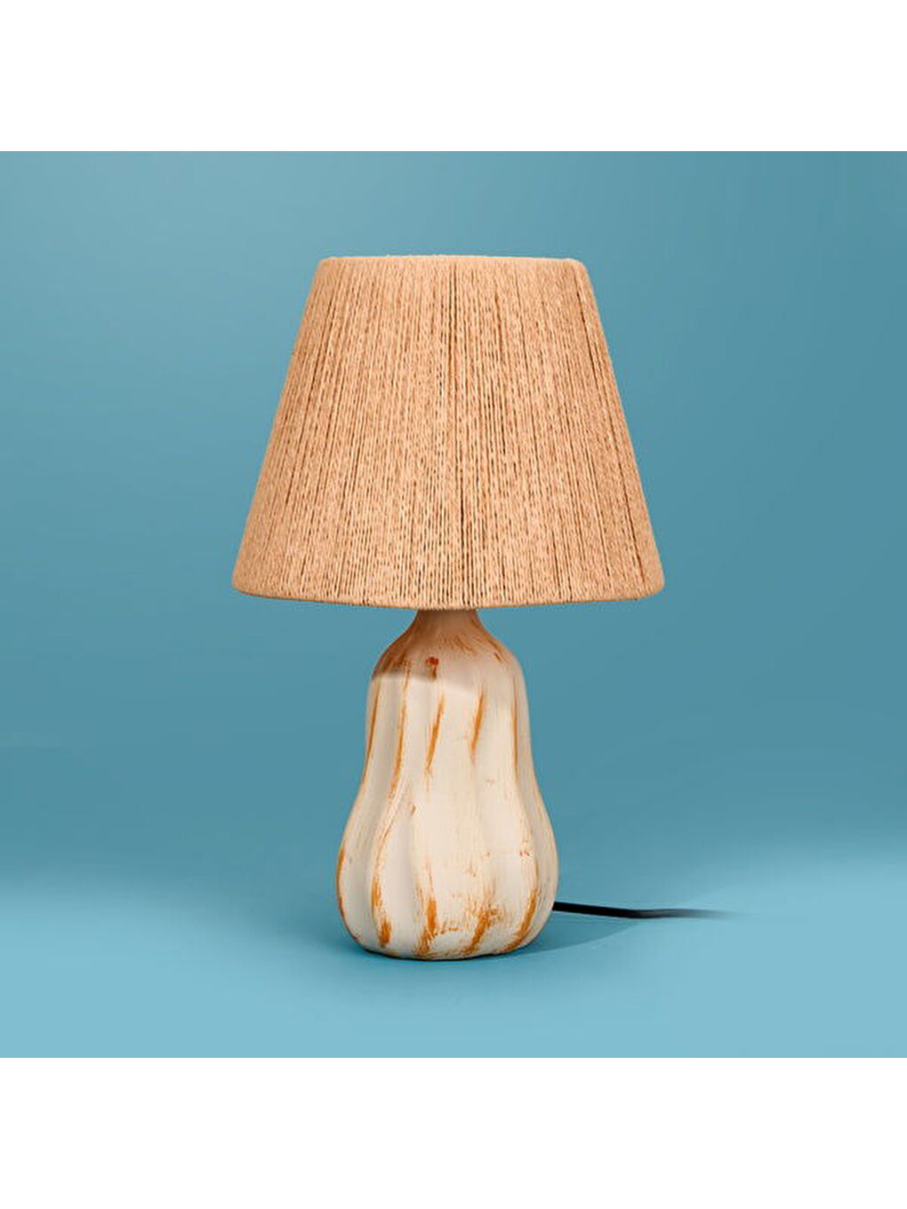 Pembe Santa Fe Seramik Abajur - Krem / Somon - 40x40x20 cm-2