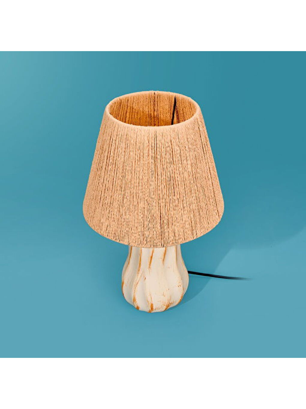 Pembe Santa Fe Seramik Abajur - Krem / Somon - 40x40x20 cm-3