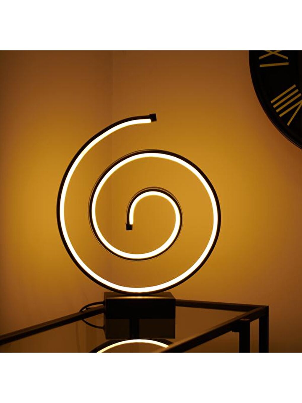 Salyangoz Led Abajur - Siyah - 43 cm