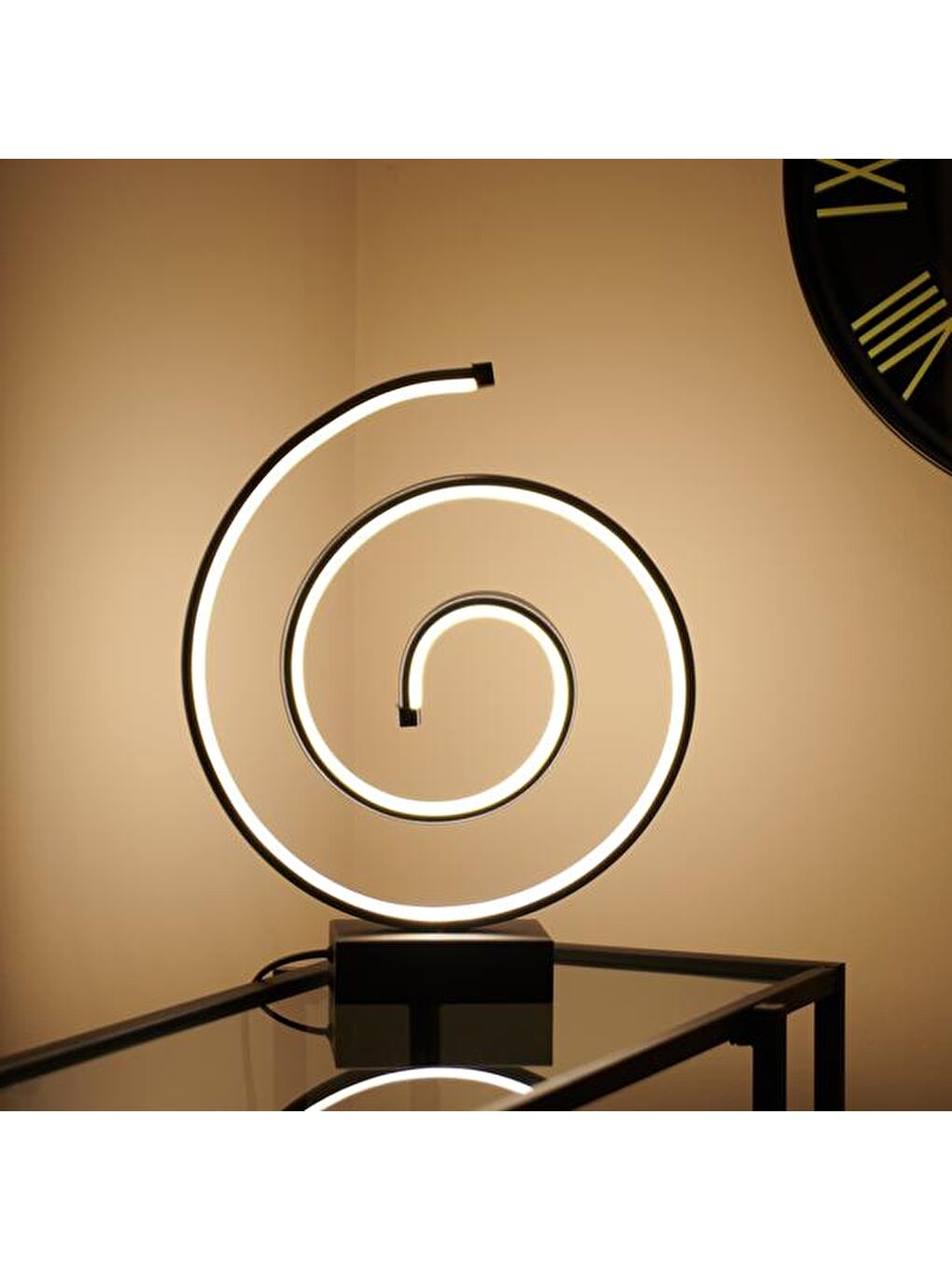 Salyangoz Led Abajur - Siyah - 43 cm-5