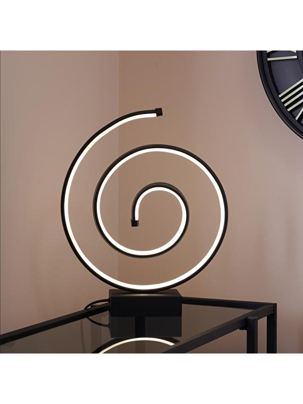 Salyangoz Led Abajur - Siyah - 43 cm-6