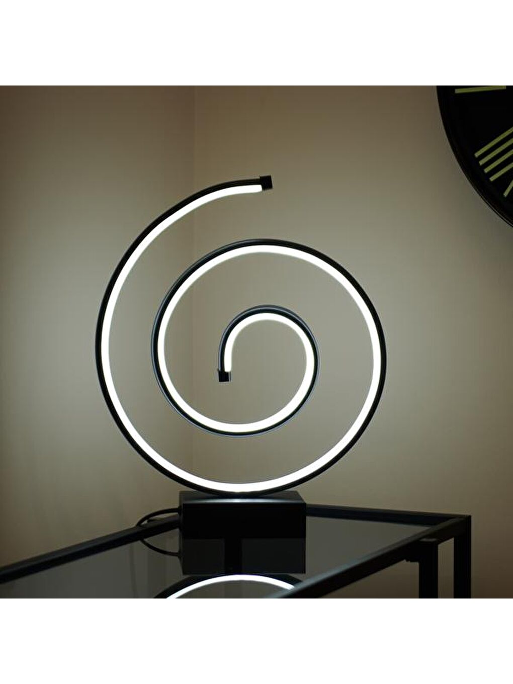 Salyangoz Led Abajur - Siyah - 43 cm-7