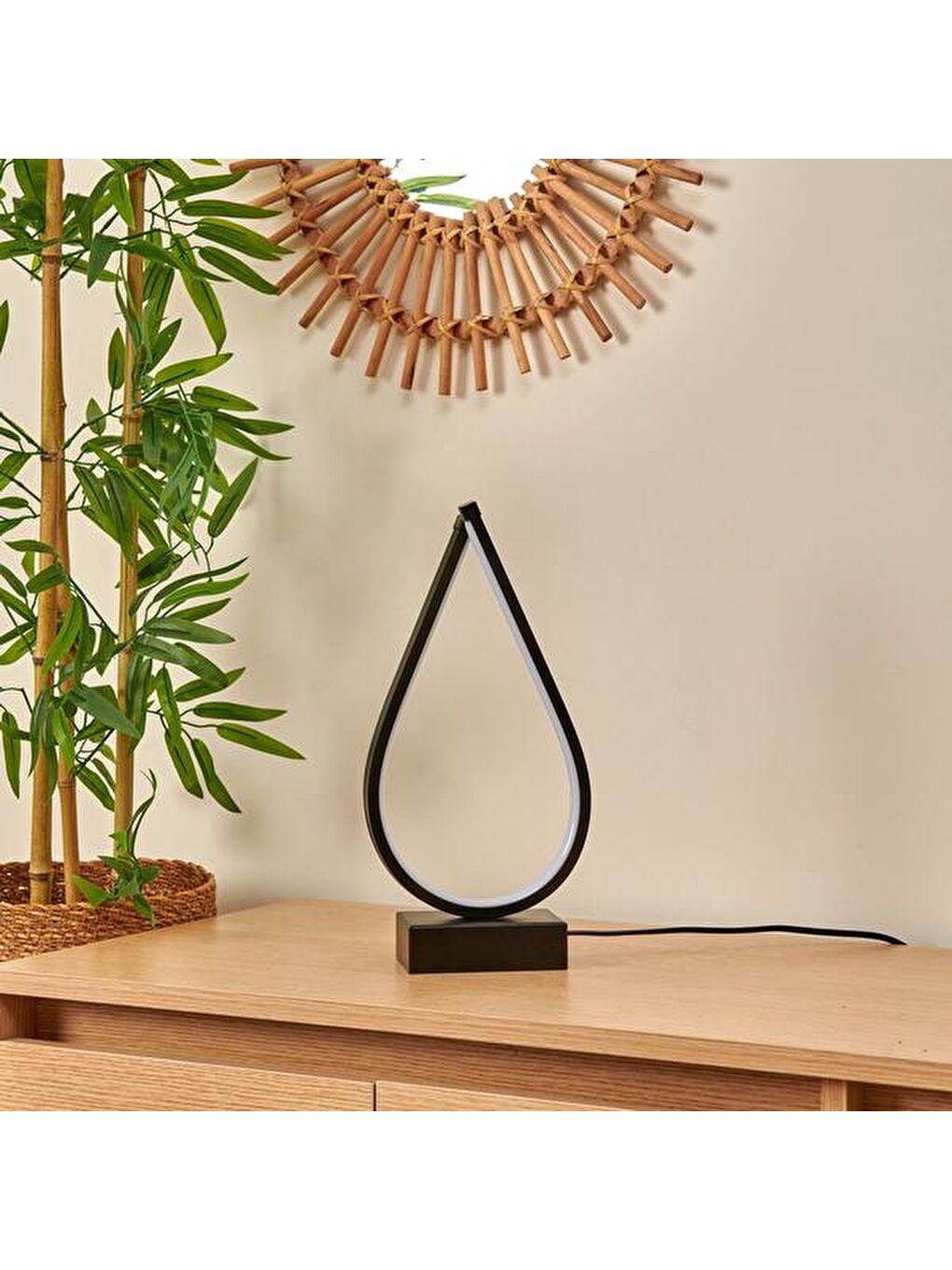 Damla Led Abajur - Siyah