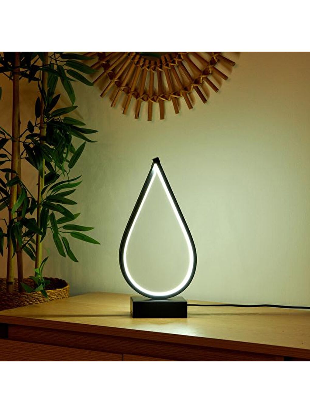 Damla Led Abajur - Siyah-3