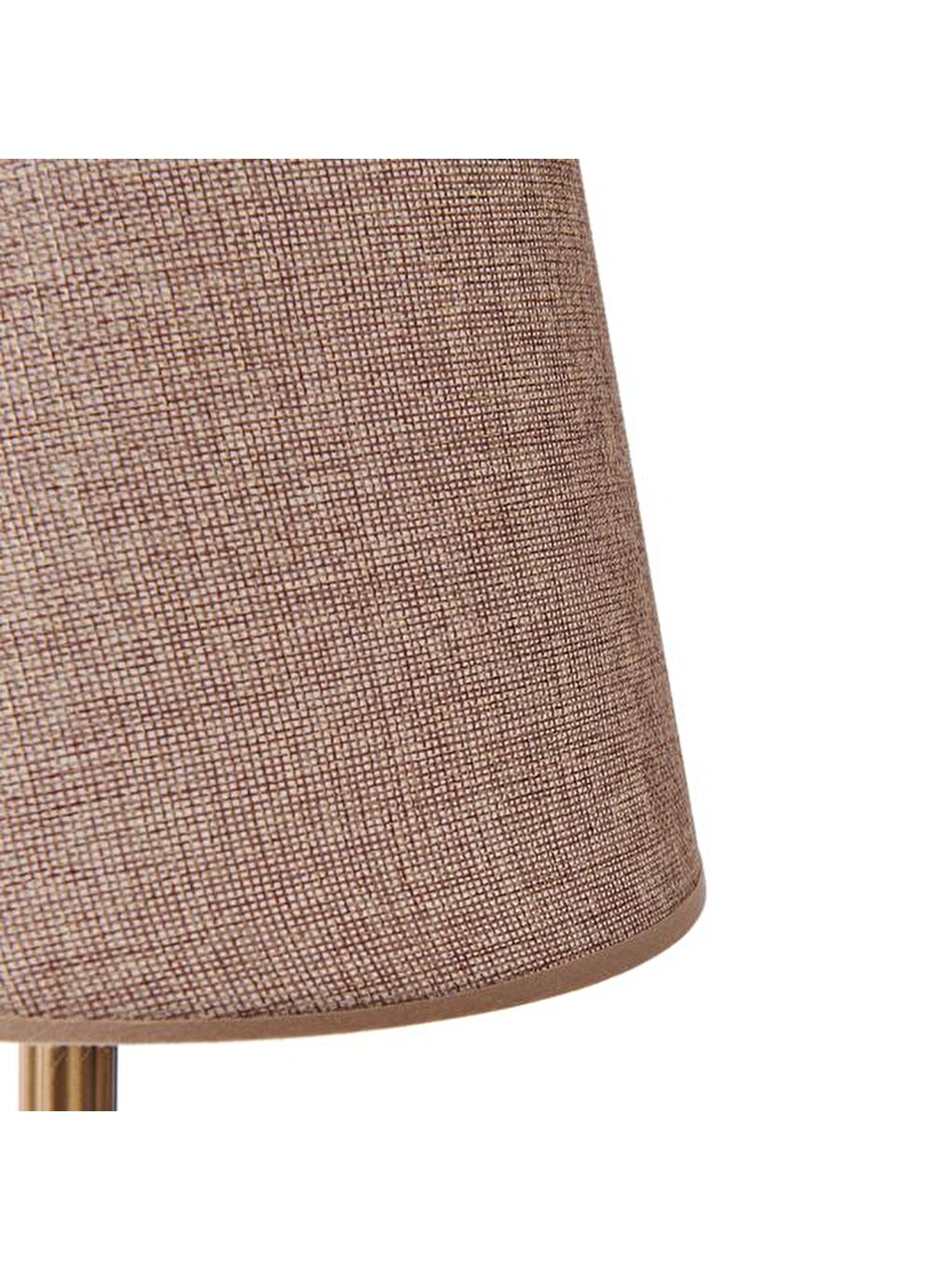 Kahverengi Ahşap Detaylı Metal Abajur - Eskitme - 43x25x25 cm-1