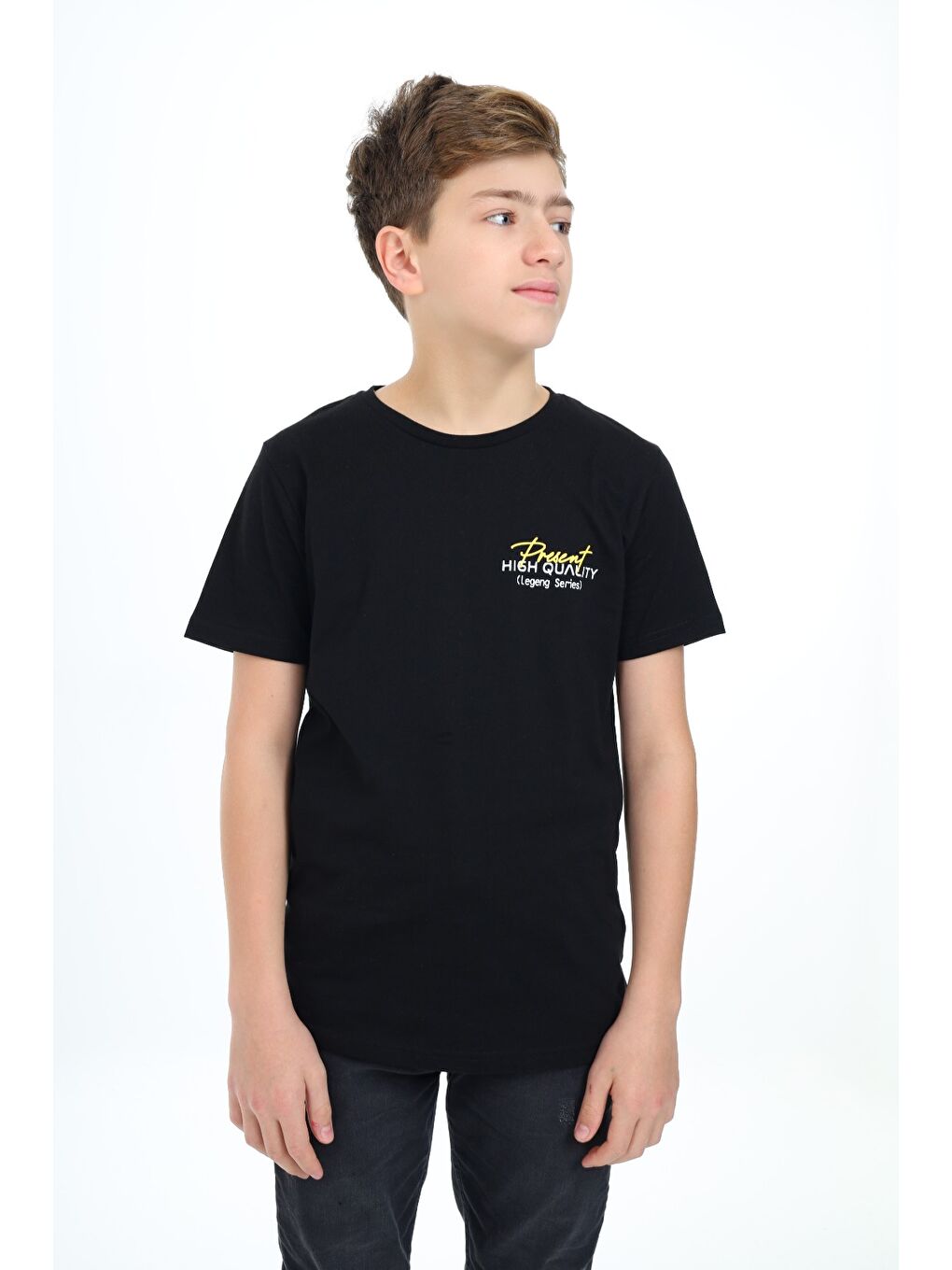 Siyah Erkek Çocuk Baskılı Tişört-3