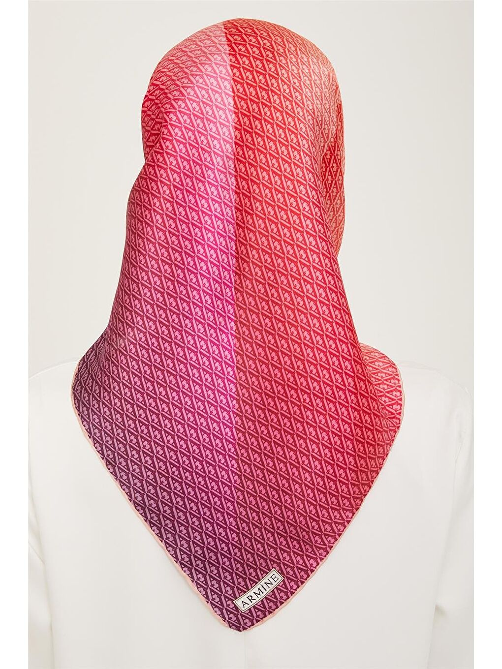 Turuncu Monogram Desenli Twill İpek Eşarp 24Ya9104 52 52-3