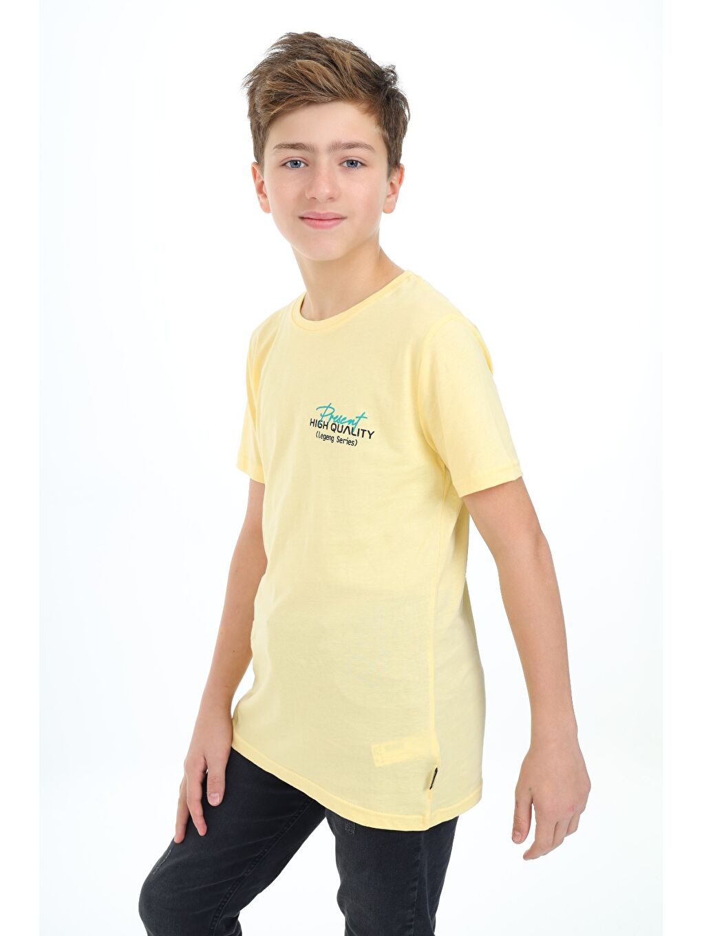 Sarı Erkek Çocuk Baskılı Tişört-2