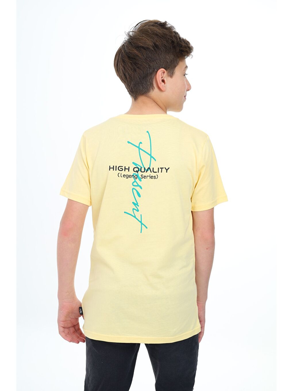 Sarı Erkek Çocuk Baskılı Tişört-3