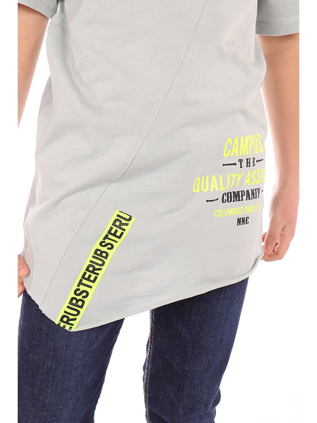 Gri Erkek Çocuk Baskılı Tişört-3