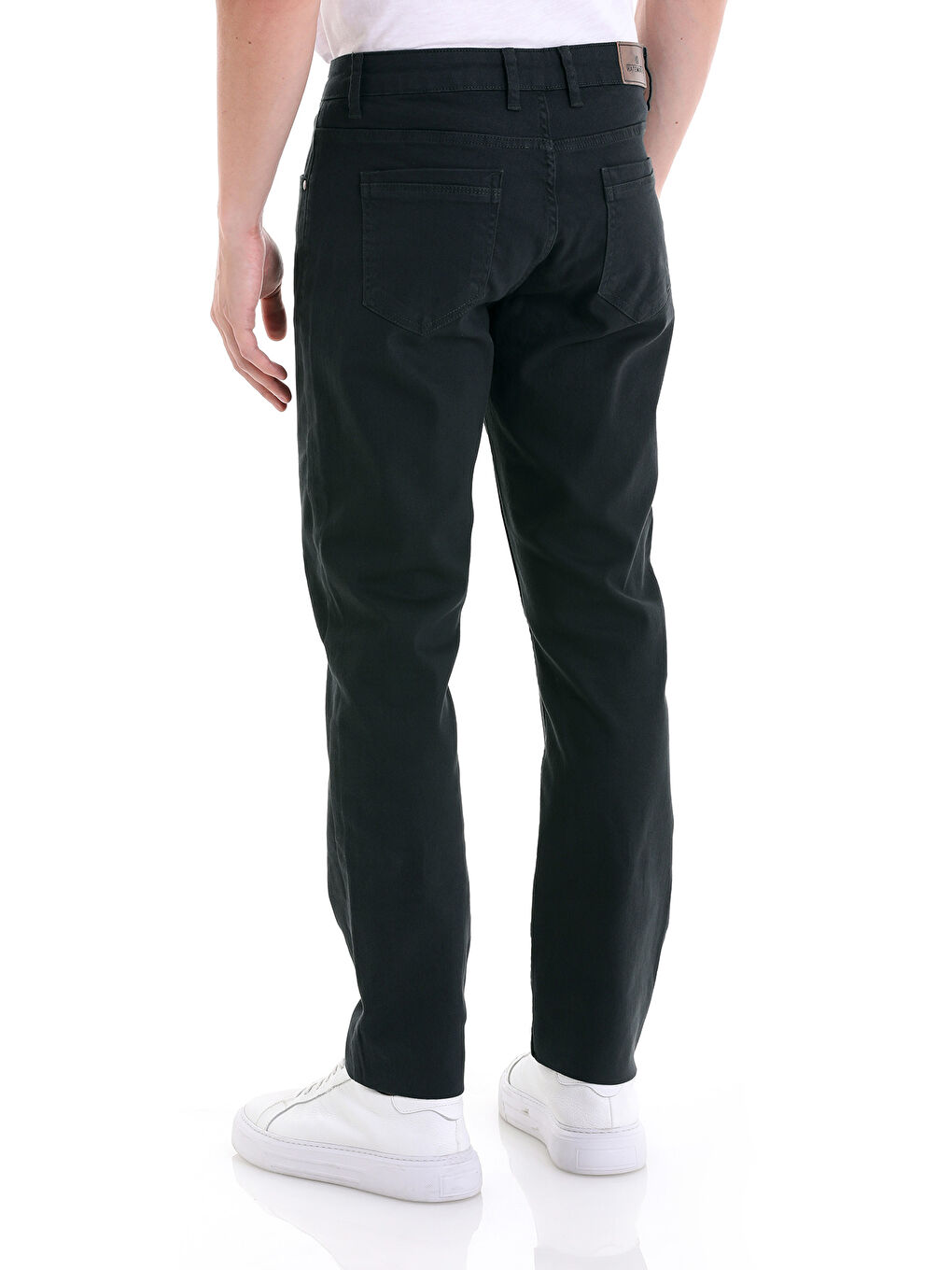 Haki Siyah Regular Fit Düz 5 Cep Pamuklu Jean Pantolon-4
