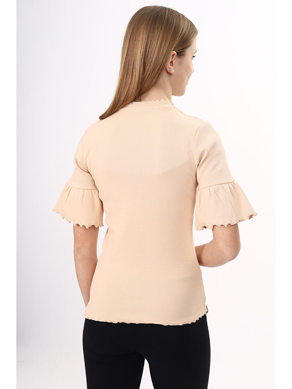 Bej Kız Çocuk Okul Tişört-3