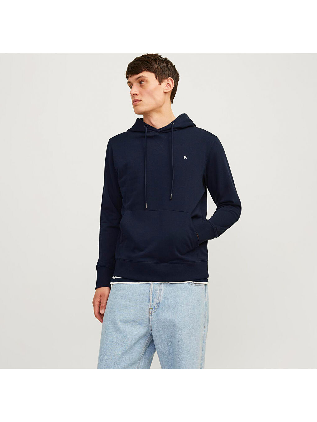 Jack & Jones Hood Paulos Erkek Lacivert Kapüşonlu Sweatshirt