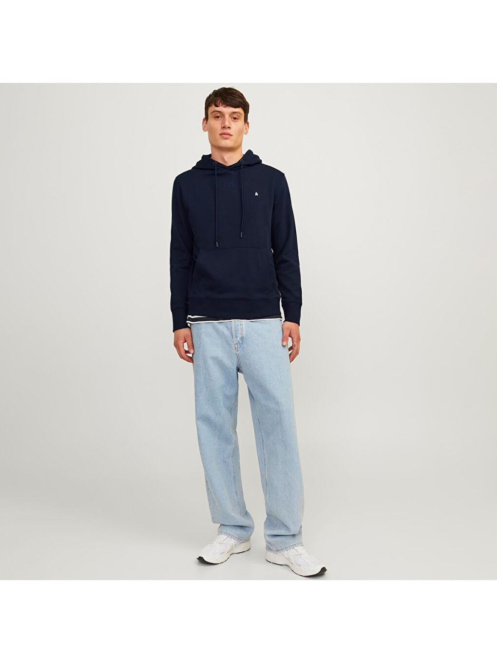 Jack & Jones Lacivert Hood Paulos Erkek Lacivert Kapüşonlu Sweatshirt - 1