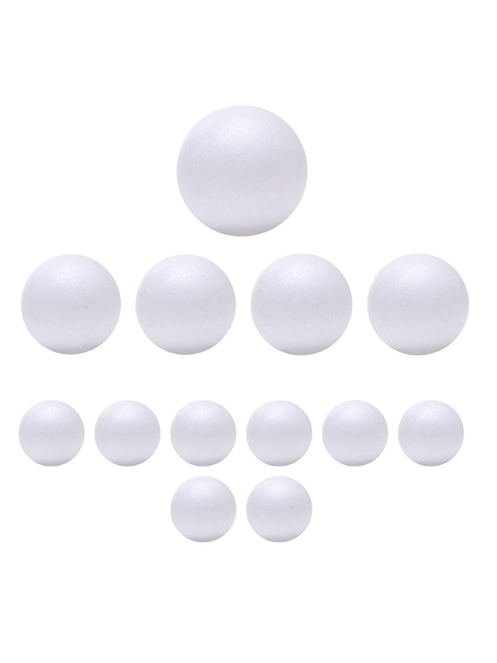 Strafor Köpük Top Karışık Boy 6,5 cm-5 cm-3 cm 13 Adet (KOD : 06352)