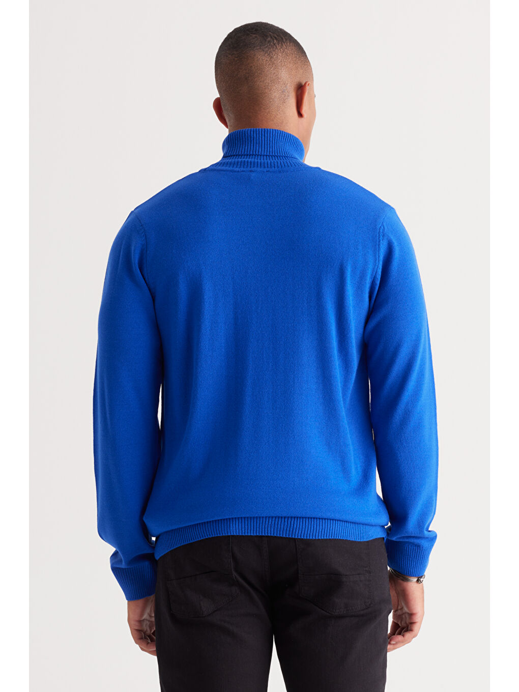 Mavi Erkek Saks Standart Fit Tüylenme Yapmayan Tam Balıkçı Yaka Triko Kazak-4