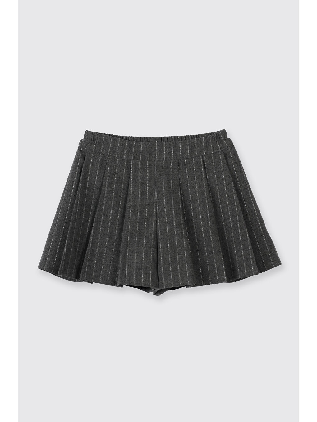 Kız Bebek Simli Çizgili Antrasit Şort