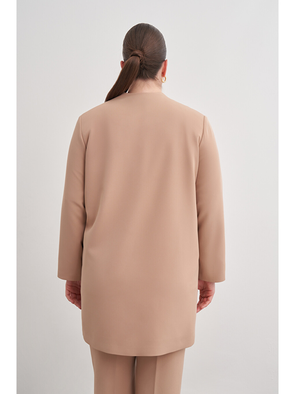 Kahverengi Camel Renkli Garni Detaylı Kap-5